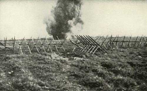 Bombarding the German Trenches', (1919).