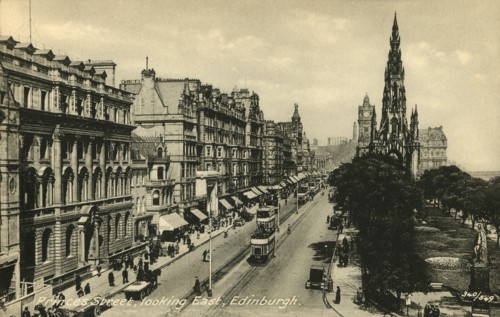 Princes Street Looking East, Edinburgh', c1920s.