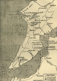 Map of the Gallipoli Peninsula', 1919.