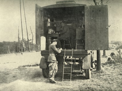 Telephone Lorry Exchange Attached to R.A.F. Kite Balloon Section', (1919).