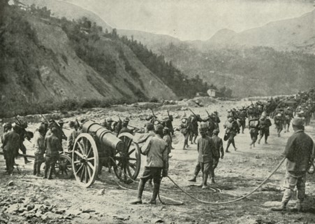 The Italian Army On The March', (1919).