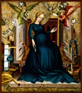 Mary at the Spinning Wheel from Güssing , c.1410.