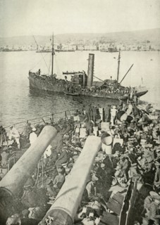 Landing of the British Troops at Salonika', (1919).