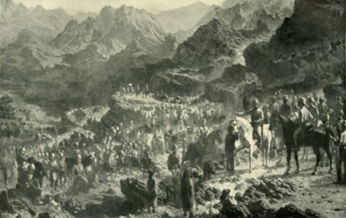 Crossing the Zamburak Kotal', (1901).