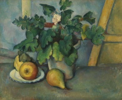 Pot of Primroses and Fruit, c. 1889.