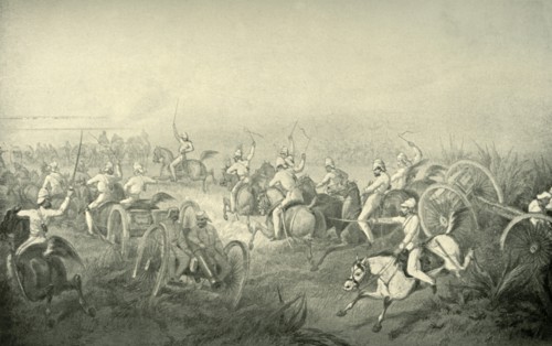 Indian Horse Artillery Galloping Into Action', 1850s, (1901).