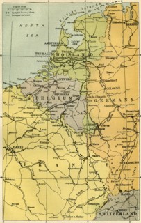 Map of the Belgian Frontier with Forts', 1919.