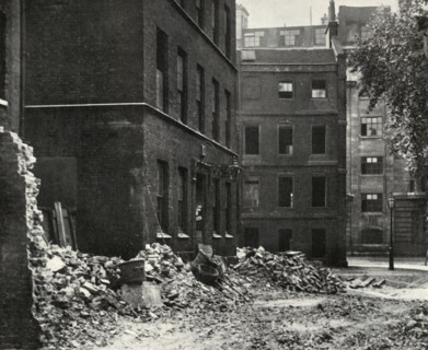 The Site of the Gateway from Fetter Lane and the Derelict Houses Awaiting Demolition', 1934.