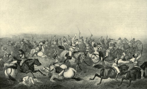 Charge of Hodson's Horse at Rhotuck', 1857, (1901).