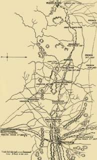 Map Illustrating the Eastward Move from Eerstefabrieken to Middelburg', 1901.