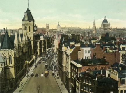 View from St. Clement Danes Showing Law Courts', c1900s.