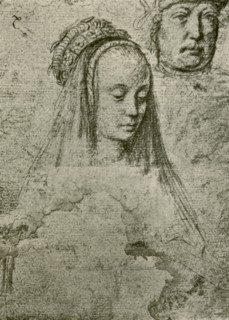 Young woman with headdress, 1497-1498, (1908).