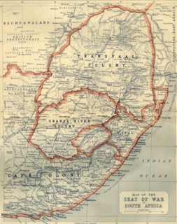Map of the Seat of War in South Africa', 1901.