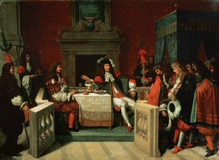 Molière at the table of Louis XIV, 1857.