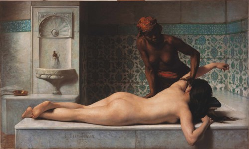 Massage, hammam scene, 1883.