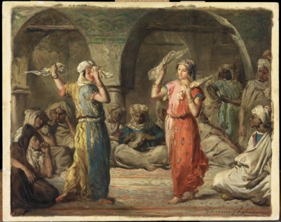 Moroccan dancers. The Handkerchief Dance, 1849.