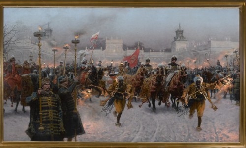Departure from Wilanów of John III Sobieski and Marysienka, 1897.