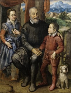 The Artist's Father Amilcare Anguissola and her siblings Minerva and Asdrubale, ca 1559.