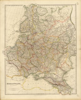 Map of Russia and Poland, 1832.