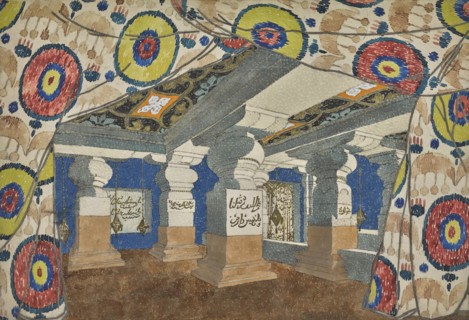 Stage design for the revue "Aladin, or the Wonderful Lamp", 1919.