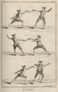 Fencing. From Encyclopédie by Denis Diderot and Jean Le Rond d'Alembert, 1751-1765.