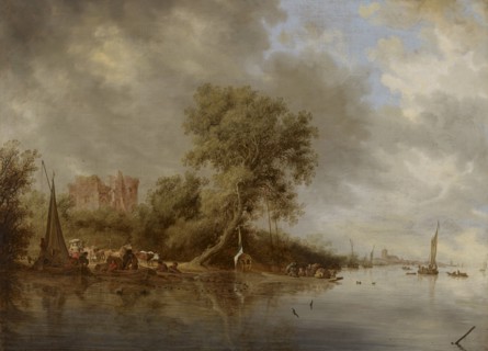 River Landscape with the Ruins of the Castle of Egmond  , 1641.