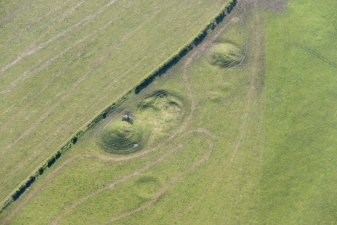 Three barrow clump round barrow cemetery, Winterbourne Poor Lot, Dorset, 2015