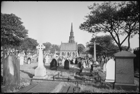 Chapels and archway in St John's Cemetery, Elswick Road, Newcastle upon Tyne, c1955-c1980