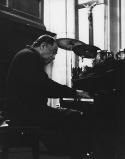 Duke Ellington, rehearsal for a Sacred Concert at Great St Mary's Church, Cambridge, 1967.