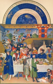 January - the Duc de Berry at table, 15th century, (1939).