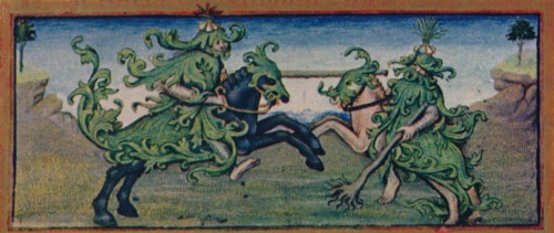 May - wild men jousting, 15th century, (1939).