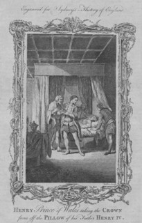 Henry Prince of Wales taking the crown from off the pillow of this father Henry IV', 1773.