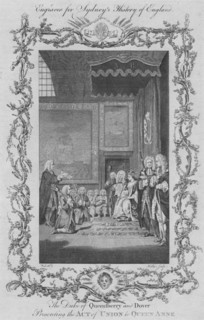The Duke of Queensberry and Dover presenting the Act of Union to Queen Anne', 1773.