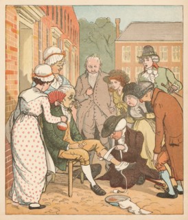 Neighbours dressing the good man of Islington's bite, c1879.