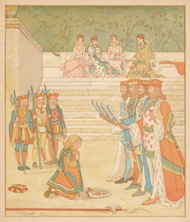 The Knave of Hearts, Brought back those Tarts, And vowed he'd steal no more', 1880.
