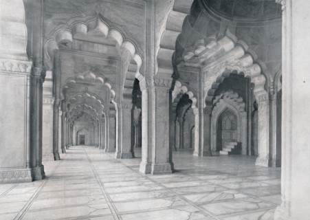 Agra. Interior of the Moti Musjid. (Pearl Mosque.)', c1910.