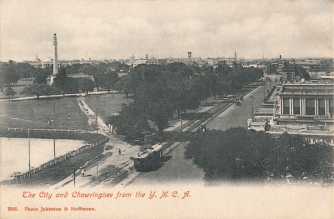 The City and Chowringhee from the Y.M.C.A.', early 20th century.