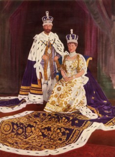 Their Majesties King George V and Queen Mary in their coronation robes', 1911, (1951).