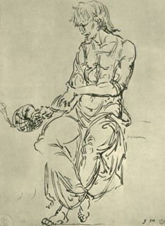 Seated man with astronomical instrument?, late 15th century, (1943).