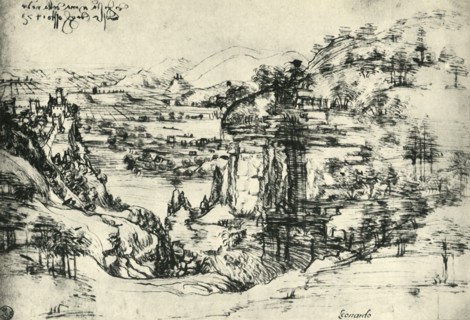 Landscape drawing for Santa Maria della Neve on 5th August 1473', (1943).
