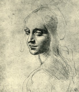 Head of a Young Woman (Study for the Angel in the 'Virgin of the Rocks'), c1485, (1943).