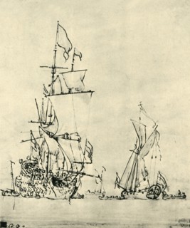 Ships at sea, mid-late 17th century, (1943).