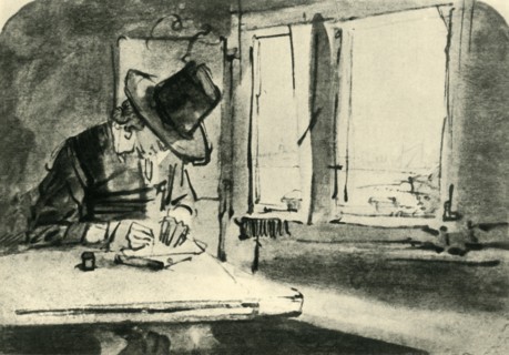 Man drawing at window, mid 17th century, (1943).