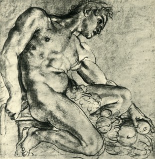 A Seated Ignudo with a Garland', 1598-1599, (1943).