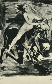 Witch riding a goat, late 18th-early 19th century, (1943).