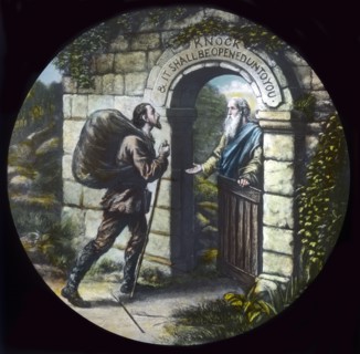 Christian at the gate', c1910.