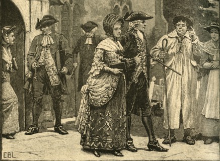 Costumes at the beginning of George III's reign, early 1760s (c1890).