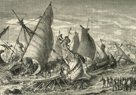 The Naval Battle in the Harbour of Syracuse', 1890.