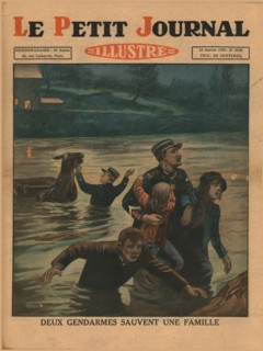 Two policemen save a family,1930