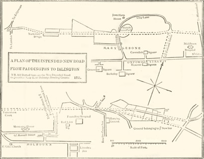 'Ground Plan of New Road from Islington to Edgware Road, 1755'
